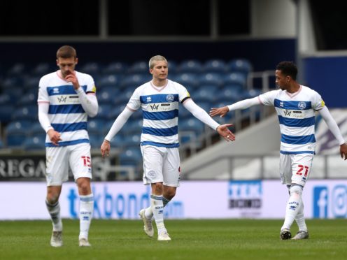 Lyndon Dykes (second left) celebrates scoring QPR’s first goal against Sheffield Wednesday (Kieran Cleeves/PA)