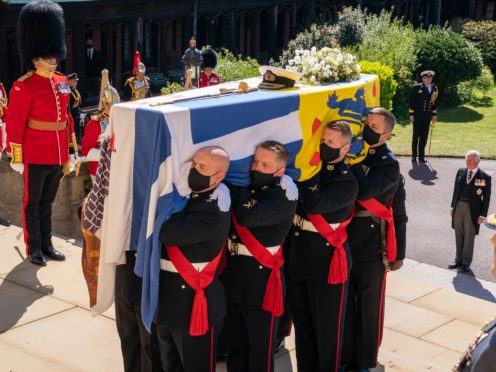 The Duke of Edinburgh’s coffin (Arthur Edwards/The Sun/PA)