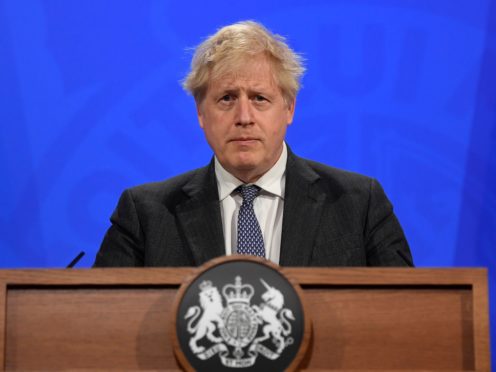 Prime Minister Boris Johnson during the latest media briefing at Downing Street (Toby Melville/PA)
