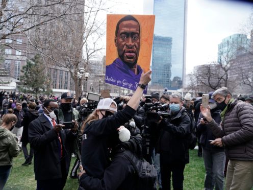 Stars including Mariah Carey, Chris Evans and Kerry Washington have welcomed a guilty verdict for Derek Chauvin, the former police officer accused of killing George Floyd (AP Photo/Morry Gash)