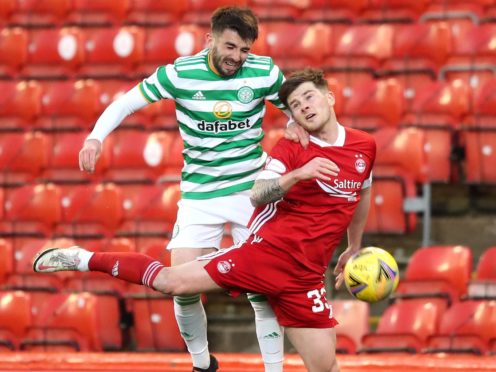 Celtic’s Greg Taylor, left, is looking forward to the Old Firm game (Jane Barlow/PA)