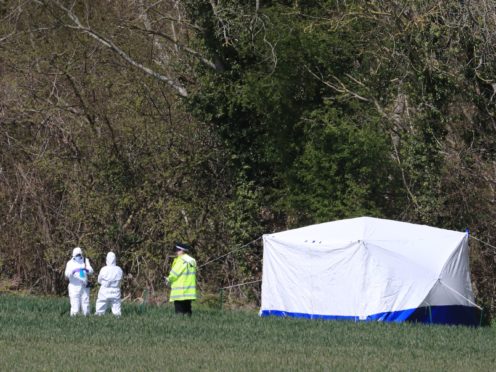 Police forensics investigators close to the scene in Snowdown, Kent, where the body of PCSO Julia James was found. Kent Police have launched a murder inquiry following the discovery of the 53-year-old community support officer on Tuesday (Gareth Fuller/PA)