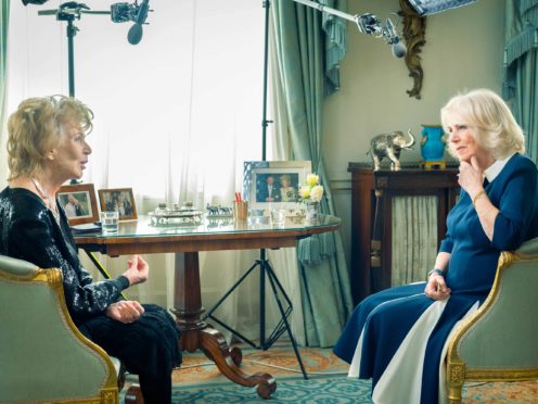 The Duchess of Cornwall meets Edna O’Brien (Jennifer Pattison/The Duchess of Cornwall’s Reading Room/PA)
