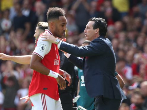 Unai Emery was full of praise for Arsenal captain Pierre-Emerick Aubameyang (Yui Mok/PA)
