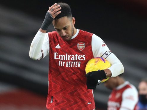 Arsenal’s Pierre-Emerick Aubameyang has had struggles on and off the pitch this season. (Adam Davy/PA)