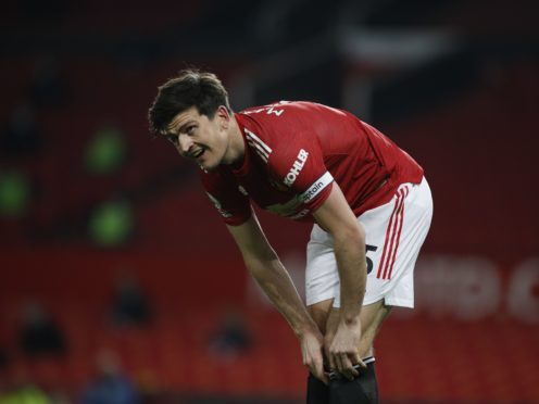 Manchester United’s Harry Maguire has played over 70 per cent of his minutes without a five-day rest period in between, new data from FIFPRO shows (Phil Noble/PA)