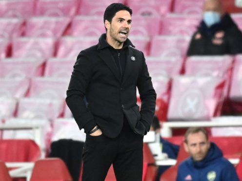 Mikel Arteta has been tasked with turning around a first-leg deficit if Arsenal are to reach the Europa League final (Michael Regan/PA)