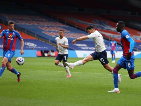 Sergio Aguero scored his 182nd Premier League goal for Manchester City in their 2-0 win at Crystal Palace (Catherine Ivill/PA)