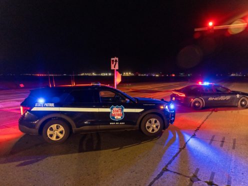 Police outside the Oneida Bingo and Casino in Green Bay, Wisconsin (Mike Roemer/AP)
