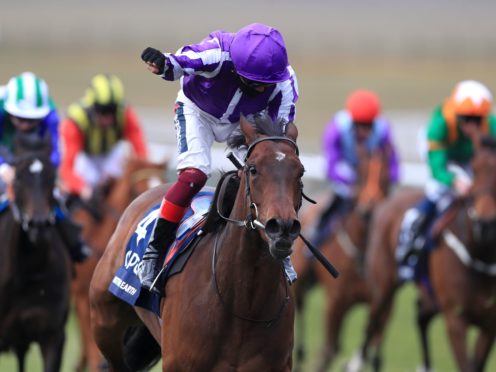 Mother Earth lifts the Qipco 1000 Guineas at Newmarket in the hands of Frankie Dettori (Mike Egerton/PA)