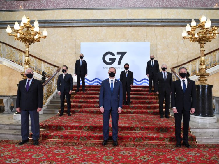 Foreign ministers from the G7 met in London (Stefan Rousseau/PA)