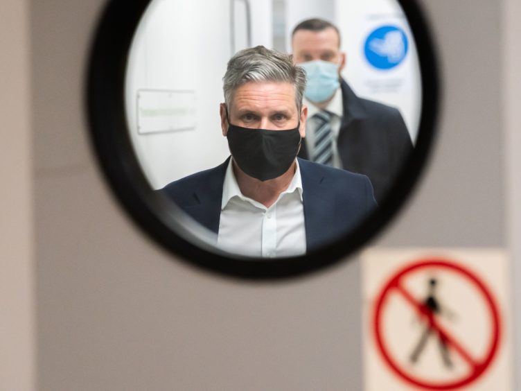 Labour leader Sir Keir Starmer on a campaign visit in St Asaph, North Wales (Danny Lawson/PA)