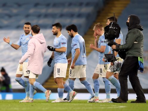 Manchester City were able to celebate after beating PSG (Martin Rickett/PA)