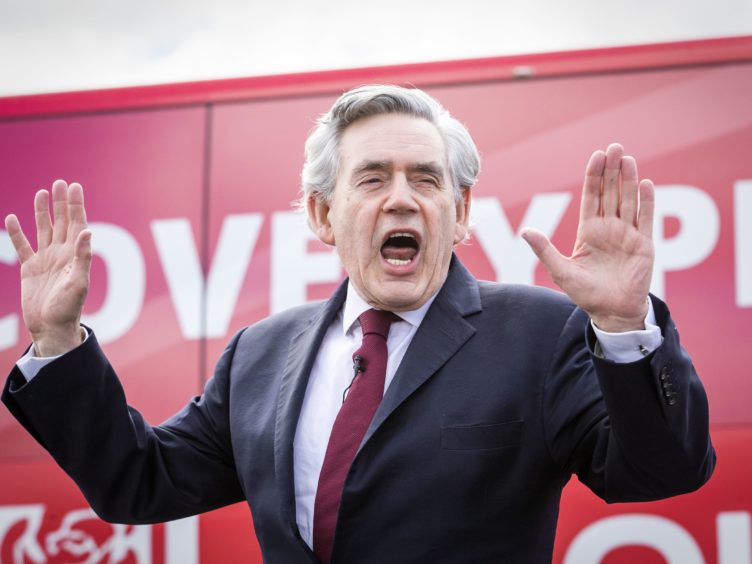 The former prime minister was addressing a drive in rally in Glasgow on Wednesday (Jane Barlow/PA)