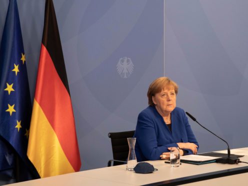German Chancellor Angela Merkel opposes the US plan to waive patents (Filip Singer/Pool via AP)