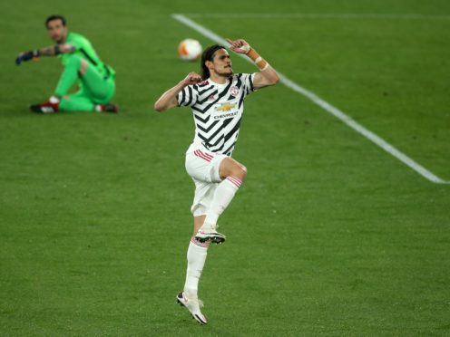 Edinson Cavani hit both of Manchester United’s goals (Marco Iacobucci/PA)