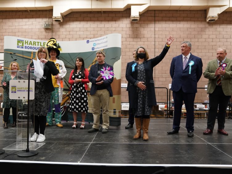 Conservative’s Jill Mortimer is declared winner in the Hartlepool by-election (Owen Humphreys/PA)