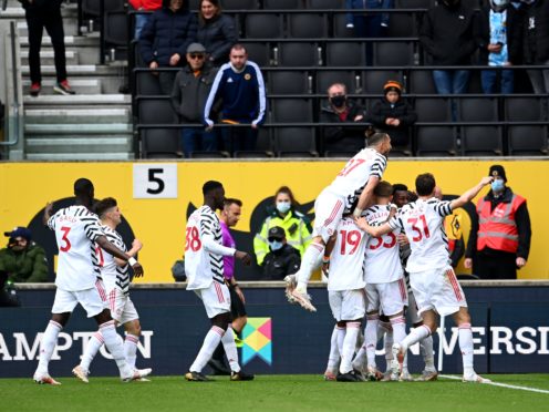 Manchester United remained unbeaten away from home in the Premier League this season (Andy Rain/PA)