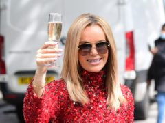 Radio presenter Amanda Holden at the launch of Heart Radio’s ‘Make Me a Millionaire’ competition, outside the Global Radio studios in Leicester Square, central London. Picture date: Friday May 28, 2021.