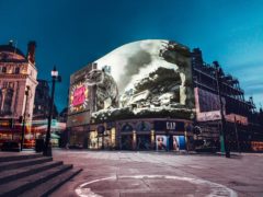 The tiger in Piccadilly Lights (Netflix/PA)