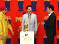 Sacha Baron Cohen revived some of his best known creations while accepting the comedic genius award (MTV/PA)