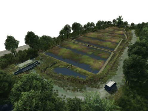 The design for the integrated wetland at Clifton wastewater treatment works near Doncaster (Yorkshire Water/PA)
