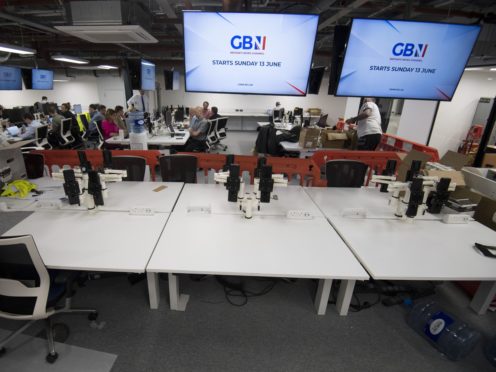 The GB News newsroom preparing for launch (Kirsty O’Connor/PA)