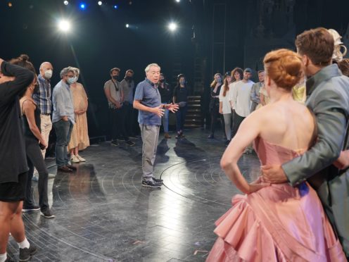 Andrew Lloyd Webber with the cast and crew of Cinderella (Andrew Lloyd Webber/PA)