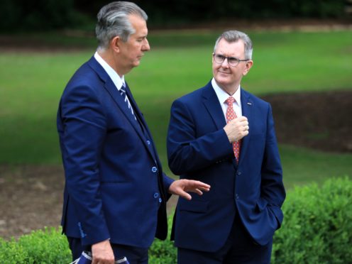 New DUP leader Sir Jeffrey Donaldson has said he wants to see his party heal after the recent deep divisions, and that he has reached out to Edwin Poots (Peter Morrison/PA)