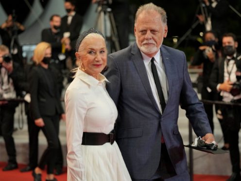 Dame Helen Mirren and husband Taylor Hackford were among the stars pictured at Cannes (AP Photo/Vadim Ghirda)