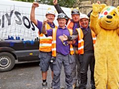 The DIY SOS team with Pudsey (BBC/PA)