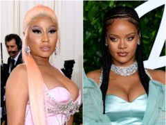 Rihanna met Nicki Minaj’s baby son as the pop superstars enjoyed a surprise reunion (PA)