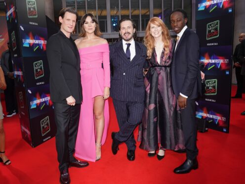 Matt Smith, Synnove Karlsen, Edgar Wright, Krysty Wilson-Cairns and Michael Ajao attend the premiere of Last Night in Soho (Yui Mok/PA)