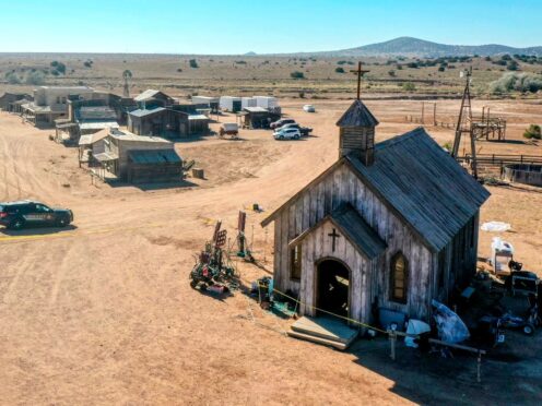 The Bonanza Creek Ranch one day after an incident left one crew member dead and another injured (AP/Roberto E. Rosales/PA)