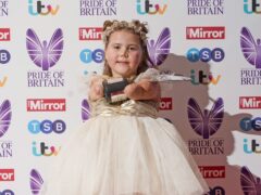 Harmonie-Rose Allen with the Child of Courage Award in the press room during the Pride of Britain Awards held at the The Grosvenor House Hotel, London. The Daily Mirror Pride of Britain Awards, in partnership with TSB, will broadcast on ITV on 4th November at 8pm. Picture date: Saturday October 30, 2021.