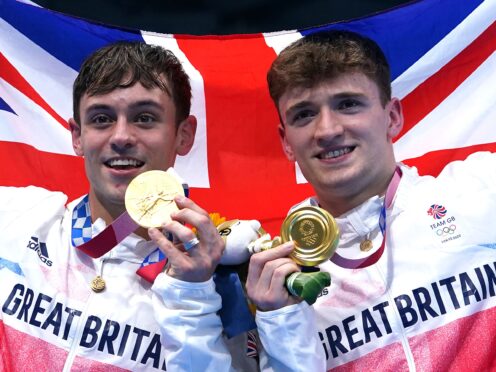 Matty Lee (right) and Tom Daley won gold at the Tokyo Olympics (Adam Davy/PA)