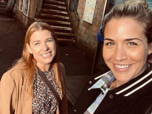 Gemma Atkinson is making a return to Hollyoaks as Lisa Hunter alongside her friend Zara Morgan, the soap has announced (Hollyoaks/PA)
