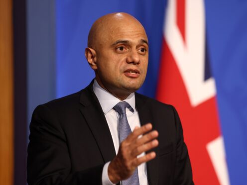 Health Secretary Sajid Javid has suggested people should take a Covid test before attending Christmas parties (Tom Nicholson/PA)