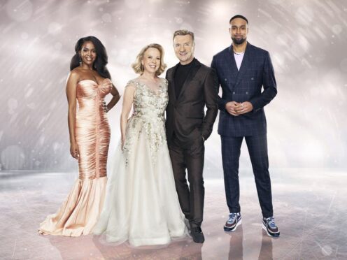 Oti Mabuse, Jayne Torvill, Christopher Dean and Ashley Banjo, the new line up of judges for Dancing on Ice (ITV/PA)