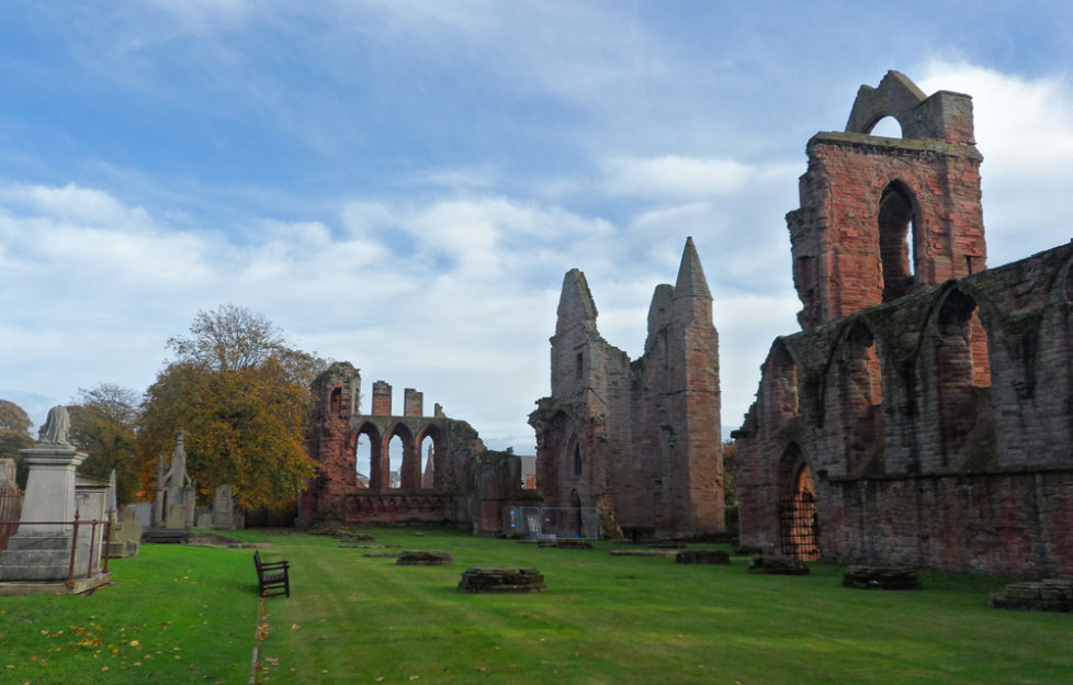 Arbroath Abbey gives an imposing backdrop to the festivities