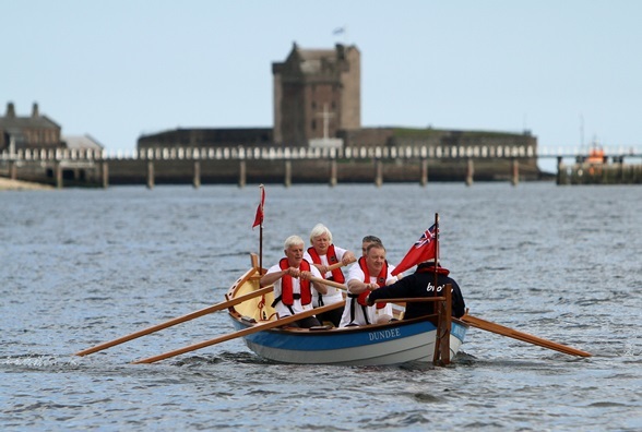 Out on the Tay for the Brochty's maiden voyage. Photo by Dougie Nicolson