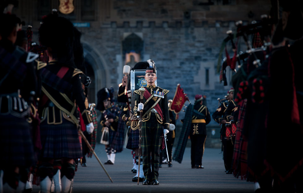 A Drum Major at the 2014 Royal Edinburgh Military Tattoo. Photo copyright Royal Edinburgh Military Tattoo