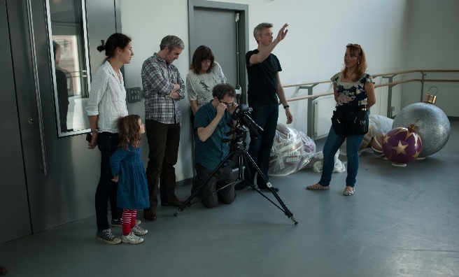 Members of the Scots Magazine and Scottish Ballet, with make-up artist Linda Wilson, look on as our photographer Martin McCreadie captures Sophie and Chris on film. Photo by Upfront Photography