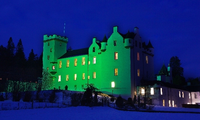 Blair Castle at night. Photo copyright Nigel Lumsden/Atholl Estates