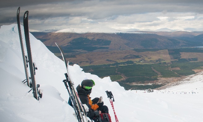 Admiring the view at Nevis Range. Image copyright Ski-Scotland and Steven McKenna Photography