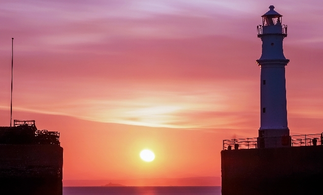 Newhaven Harbour at sunset