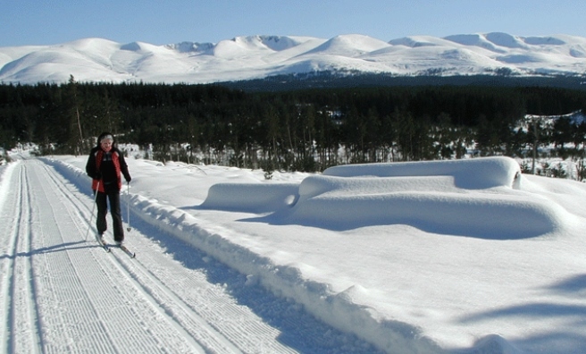 Nigel cross country skiing in the Cairngorms