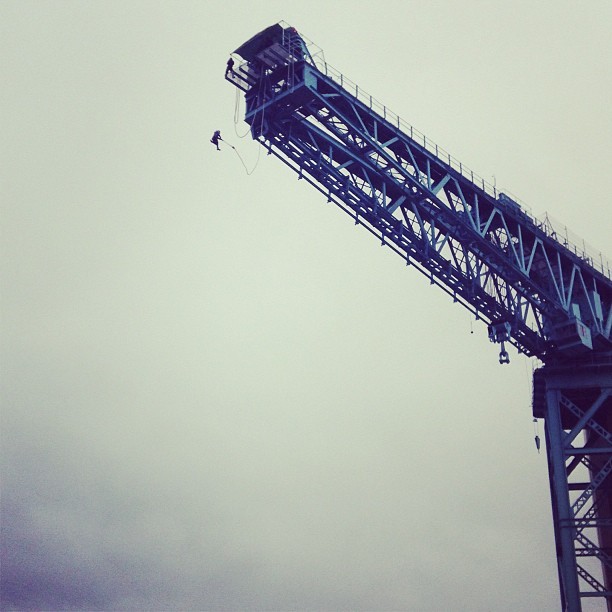 The Titan Crane bungee jump at Glasgow's Clydebank