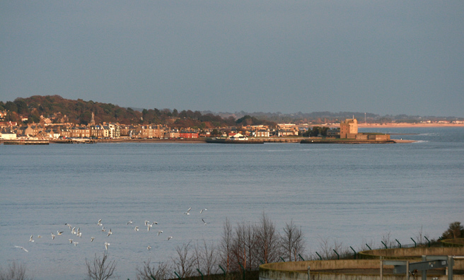 Looking across the estuary to Broughty Ferry