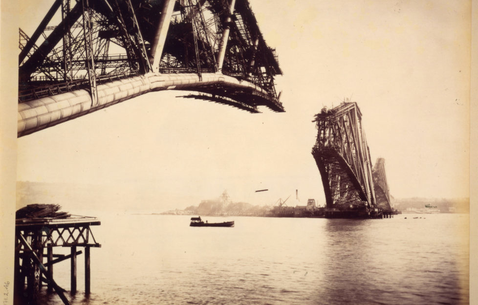 Construction began in April 1882 from both sides of the Forth
